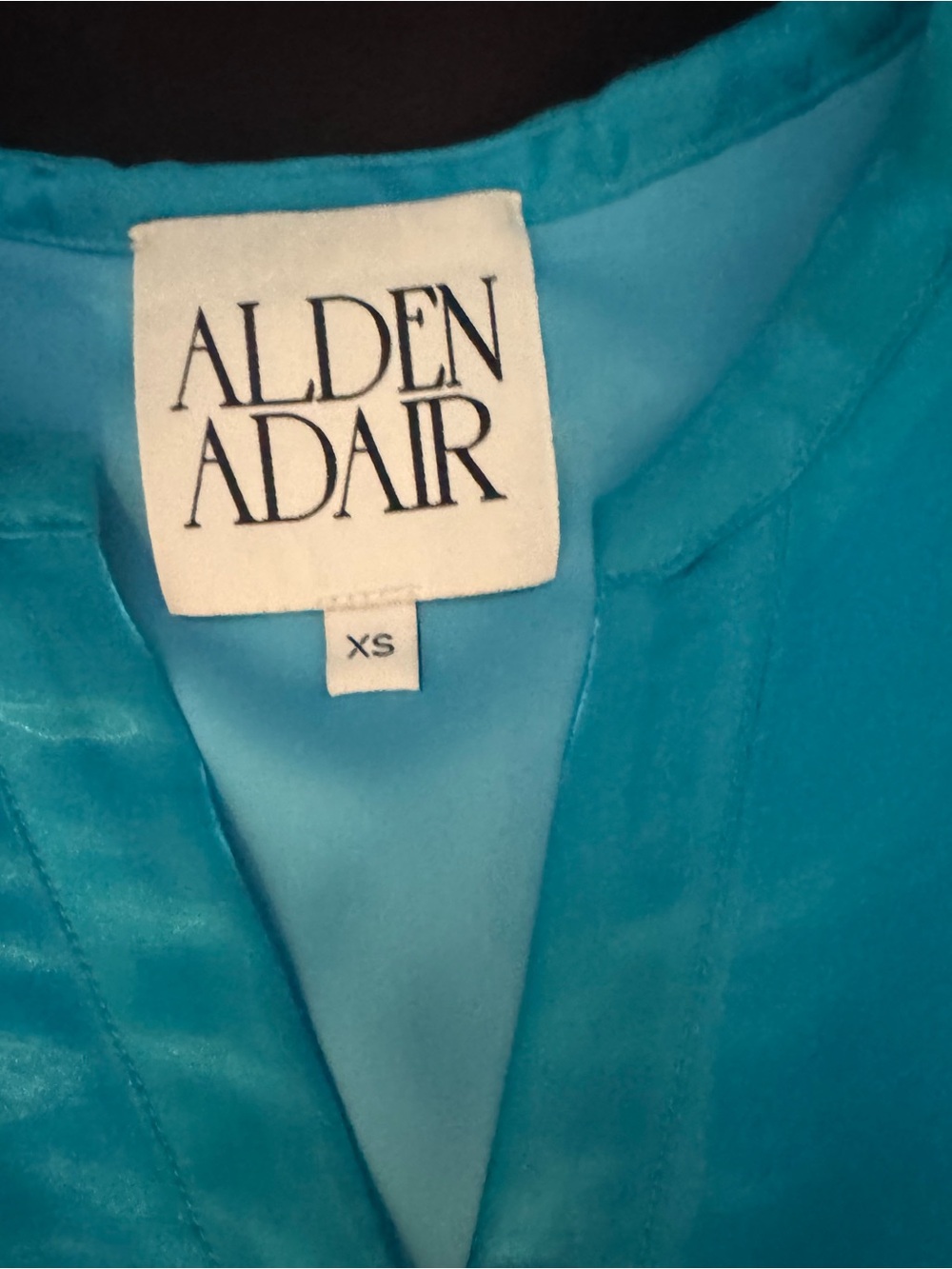 Alden Adair - Stunning Shimmery Teal Belted Organza Mini Dress / XS - Picture 4 of 5